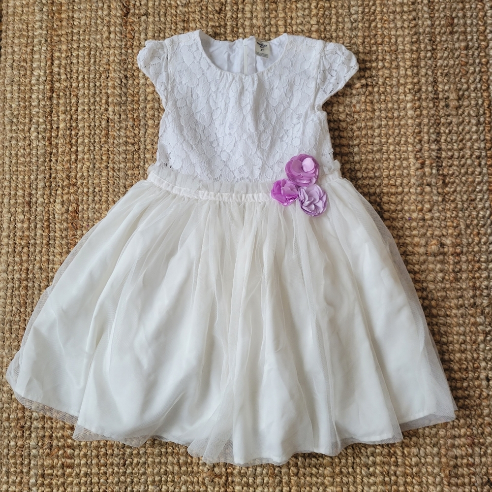 Cotton Oshkosh Girl's Dresss with Flower Detail